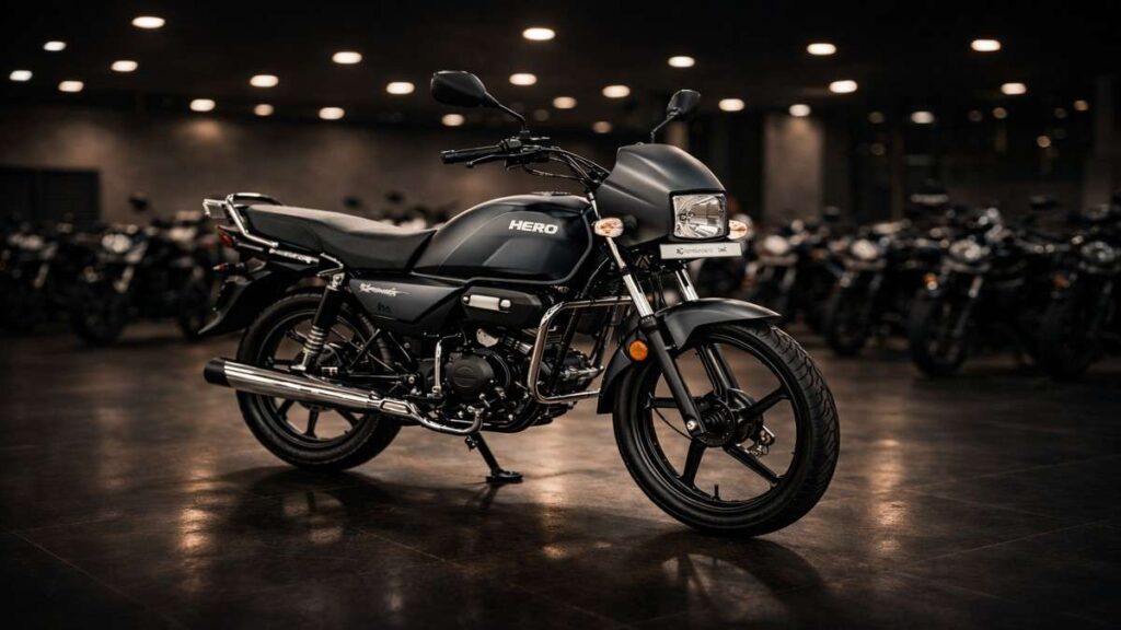 Hero Splendor Plus 2026 Grey color parked with classic commuter design
